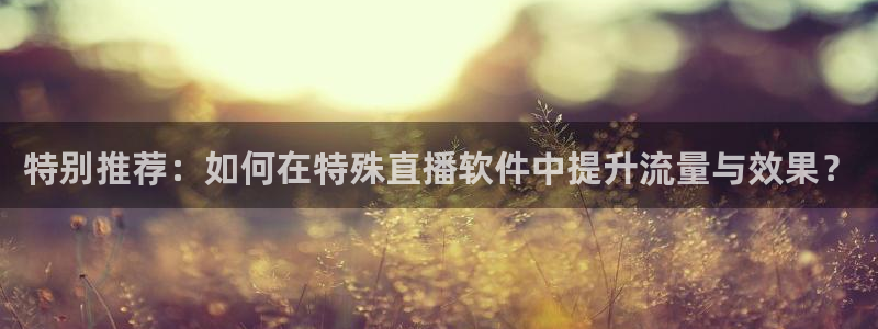 51视频在线直播nba：特别推荐：如何在特殊直播软件中提升流量与效果？