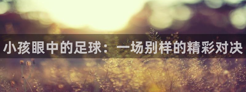小孩眼中的足球：一场别样的精彩对决