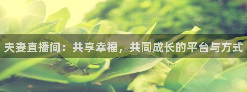 51视频在线直播nba：夫妻直播间：共享幸福，共同成长的平台与方式